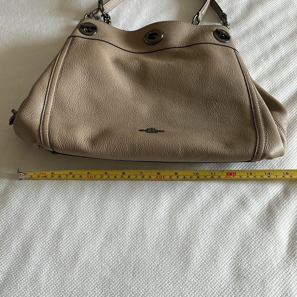 Coach Edie Turnlock shoulder bag / like new / F1748-36855 /gray leather - Picture 8 of 11